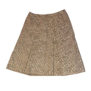 Ann Taylor Gold Sequin Pleated Skirt. Size 0